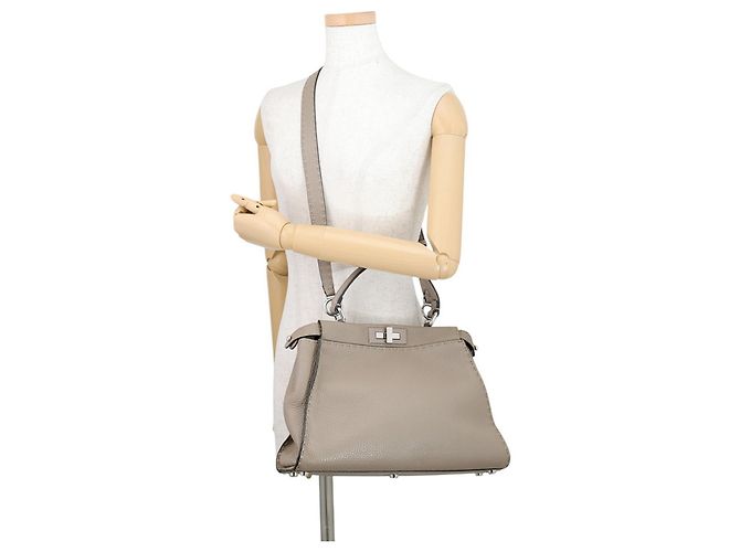 Borsa a mano in pelle Fendi Selleria Peekaboo - vista 5