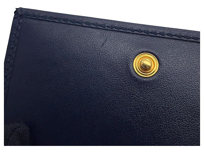 Cartera bi-fold Gucci en beige y navy Azul marino - vista 10