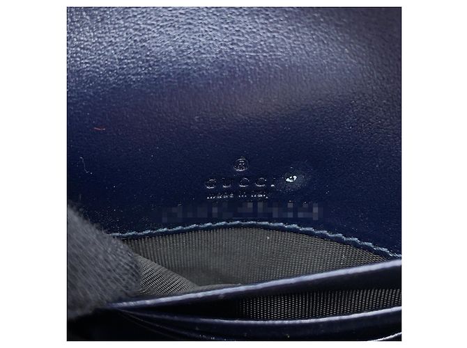 Cartera bi-fold Gucci en beige y navy Azul marino - vista 14