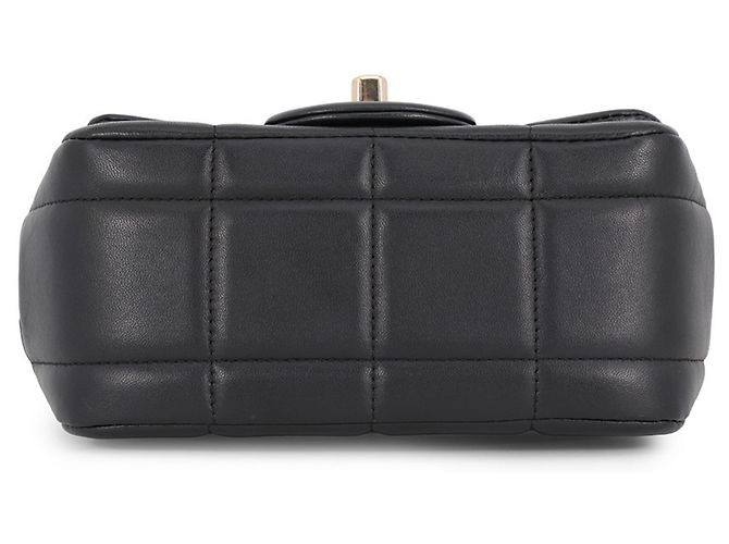 Chanel Mini Flap Shoulder Bag Chocolate Bar aus schwarzem Lammleder - Ansicht 3