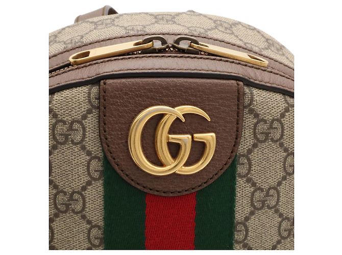 Gucci Ophidia GG Supreme Kleiner Rucksack Braun Rot Beige Grün Gelb - Ansicht 7