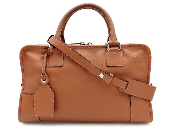 Borsa a mano in pelle Loewe Amazona 36 Anagram Marrone - vista 2