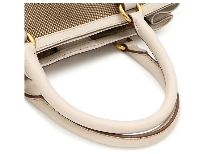 Bolso Tote PRADA de cinta jacquard Beige Crudo - vista 5