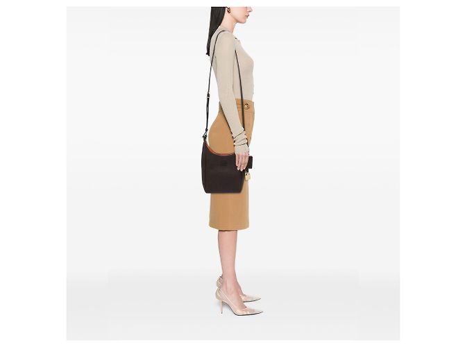 Borsa a tracolla Miu Miu in pelle martellata marrone Marrone scuro - vista 6