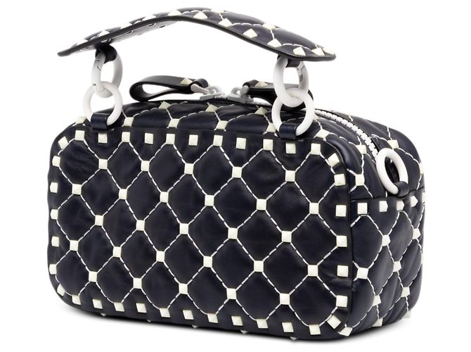 Borsa Camera Valentino Blue Lambskin Free Rockstud Spike Blu navy - vista 2