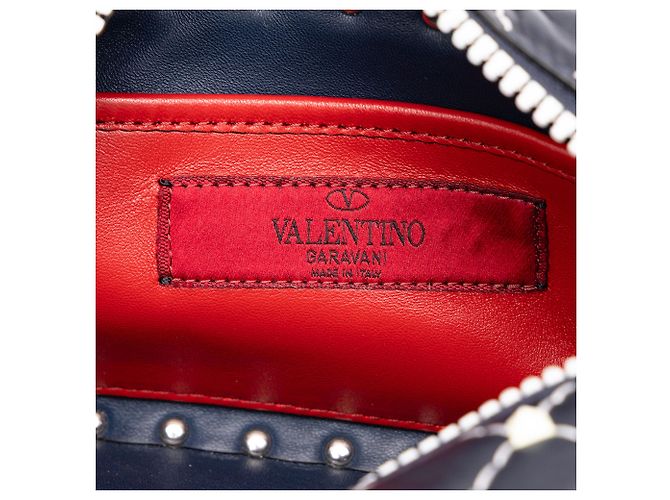 Borsa Camera Valentino Blue Lambskin Free Rockstud Spike Blu navy - vista 5