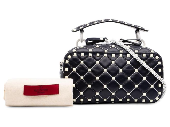 Borsa Camera Valentino Blue Lambskin Free Rockstud Spike Blu navy - vista 7
