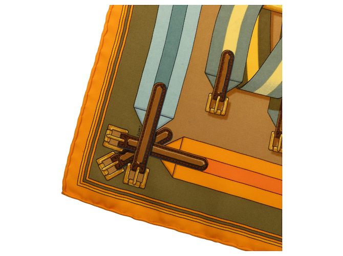 Hermès Yellow Les Sangles Taschentuch Gelb Senf - Ansicht 6