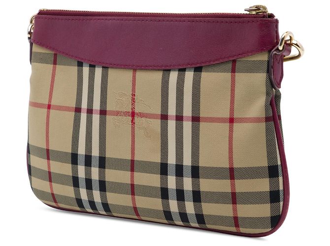 Burberry Beige Haymarket Check Canvas Peyton Crossbody - vista 2