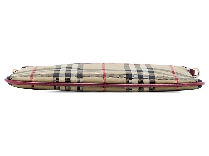 Burberry Beige Haymarket Check Canvas Peyton Crossbody - vista 3