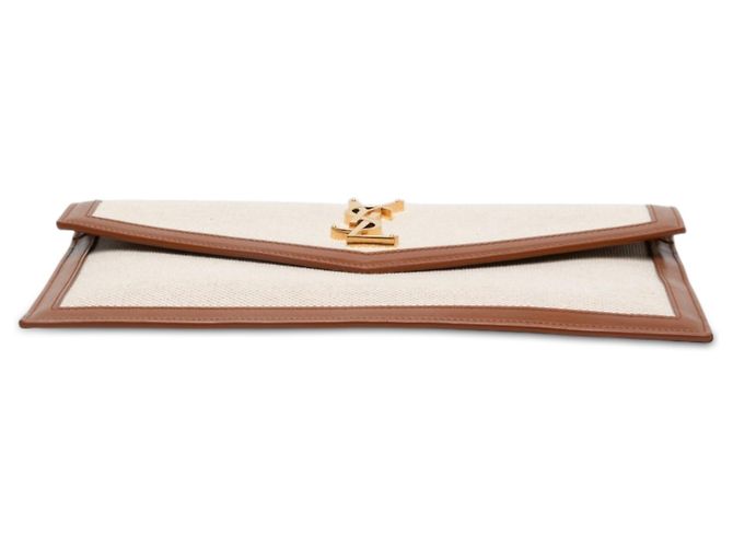 Autre Marque Pouch Uptown Saint Laurent in tela marrone - vista 3