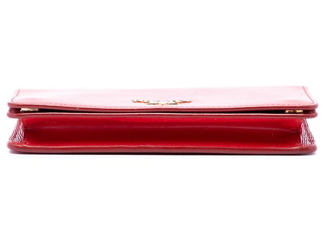 Prada Red Vitello Move Wallet on Chain Rot - vista 3