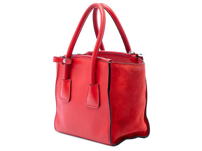 Prada Red Small Glace Calf Twin Pocket Satchel - view 2