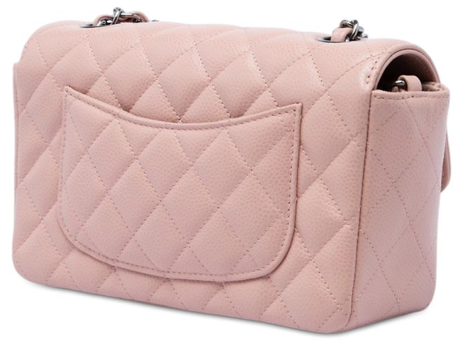 Chanel Pink Mini Rectangular Classic Caviar Single Flap Rosa - vista 2