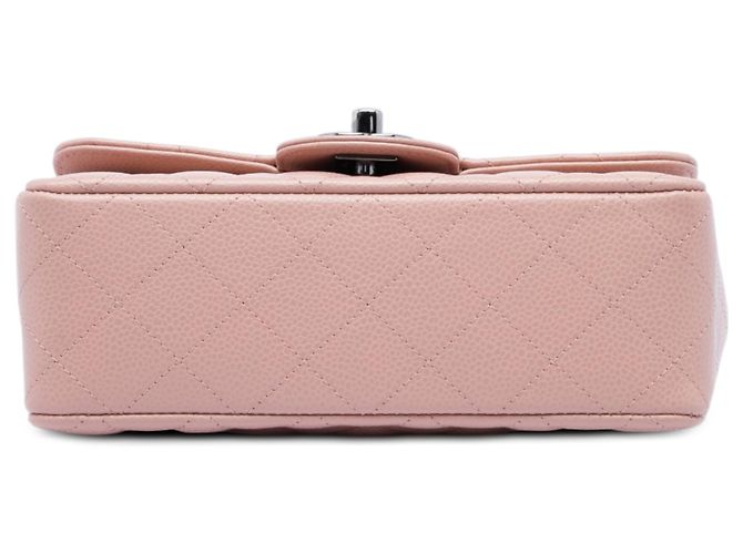 Chanel Pink Mini Rectangular Classic Caviar Single Flap Rosa - vista 3