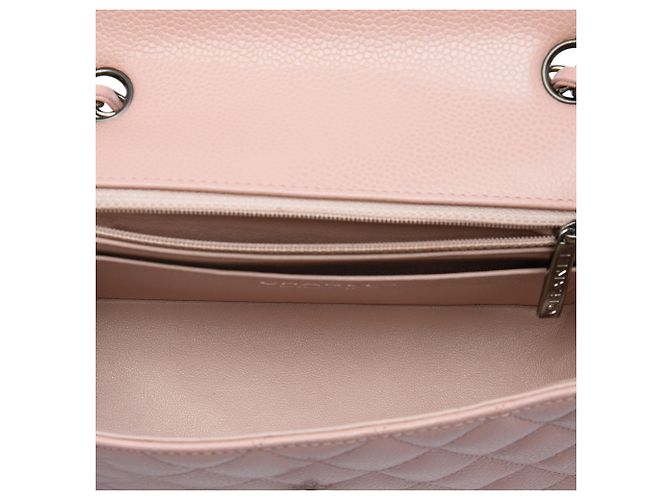 Chanel Pink Mini Rectangular Classic Caviar Single Flap Rosa - vista 4