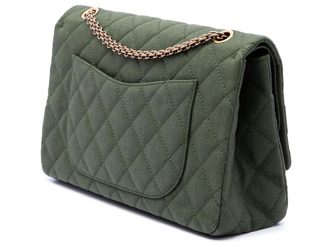 Chanel Green Quilted Jersey Reissue 2.55 Double Flap 227 - Ansicht 2