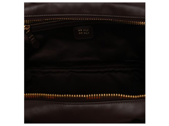 Miu Miu Beau Handtasche Large aus braunem Kalbsleder mit Logo Dunkelbraun - Ansicht 4