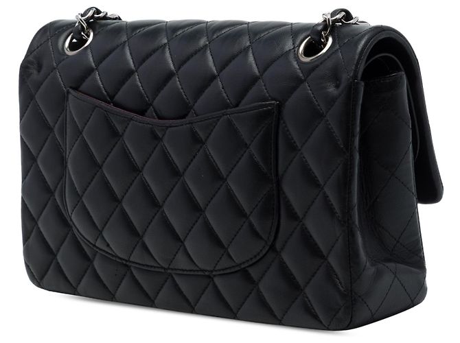 Chanel Black Medium Classic Lambskin Double Flap Nero - vista 2