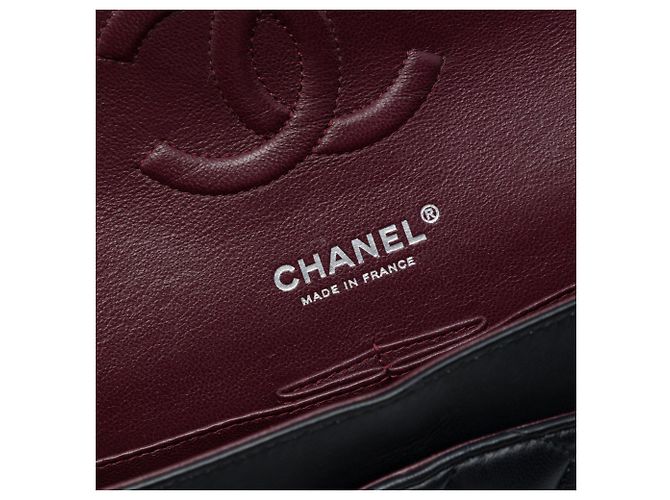 Chanel Black Medium Classic Lambskin Double Flap Nero - vista 5