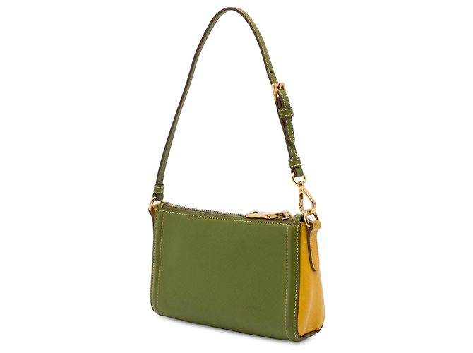 Prada Bicolor Schultertasche in Grün aus Saffiano-Leder - Ansicht 2