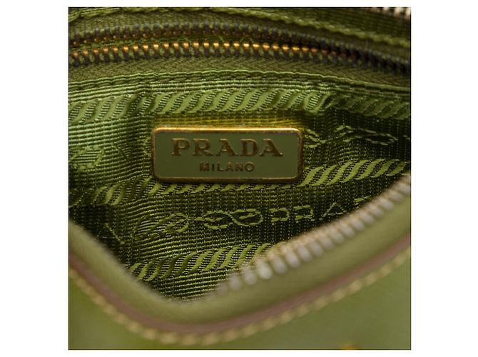 Prada Bicolor Schultertasche in Grün aus Saffiano-Leder - Ansicht 5