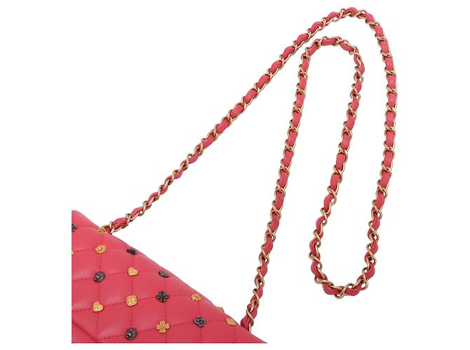 Chanel Pink Mini Rectangular Classic Lambskin Lucky Charms Single Flap Rosa - vista 8