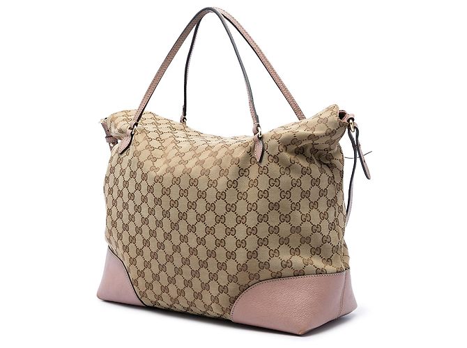 Borsa Gucci Beige Large GG Canvas Bree Fold Over - vista 2