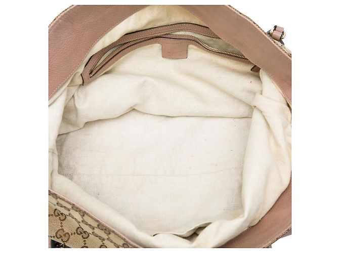 Borsa Gucci Beige Large GG Canvas Bree Fold Over - vista 4