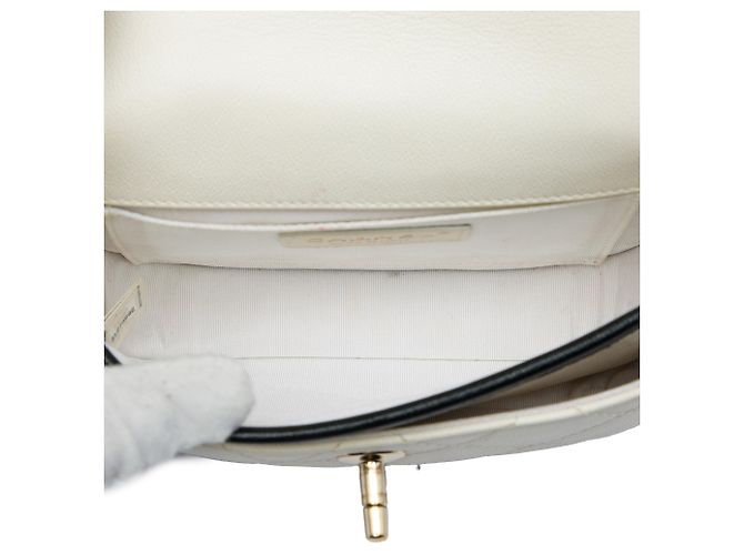 Chanel White Mini CC Bicolor Quilted Caviar Messenger Flap Blanc Blanc cassé - vue 4