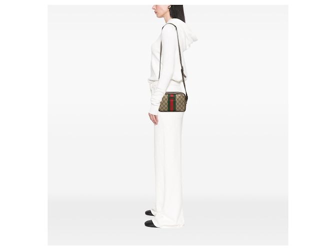 Gucci Beige GG Supreme Web Crossbody - Ansicht 6