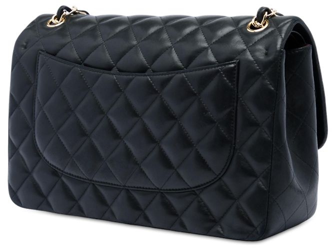 Chanel Black Jumbo Classic Lambskin Double Flap Nero - vista 2