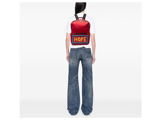 Fendi Vocabulary Hope Rucksack aus rotem Nylon - Ansicht 6