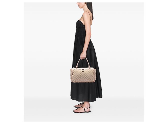 Borsa Tote Gucci Abbey D Ring in tela GG beige - view 6