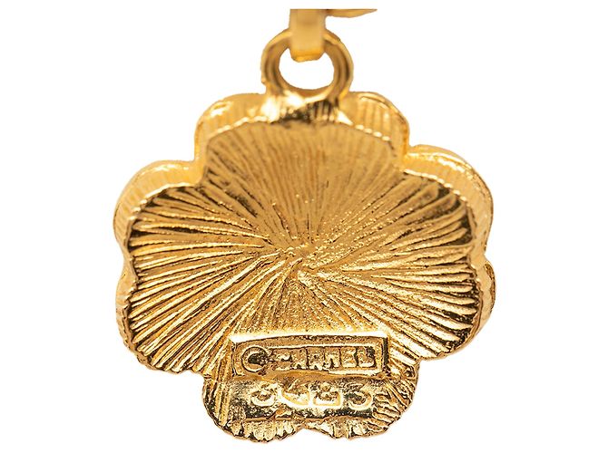 Collana con pendente a trifoglio Chanel Gold CC placcata oro e resina D'oro - vista 4