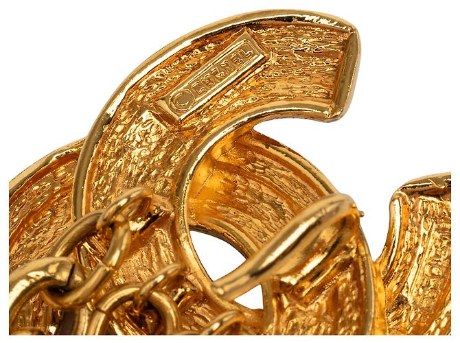 Cintura Chanel Gold Gold Plated Quilted Triple CC Chain Belt D'oro - vista 4