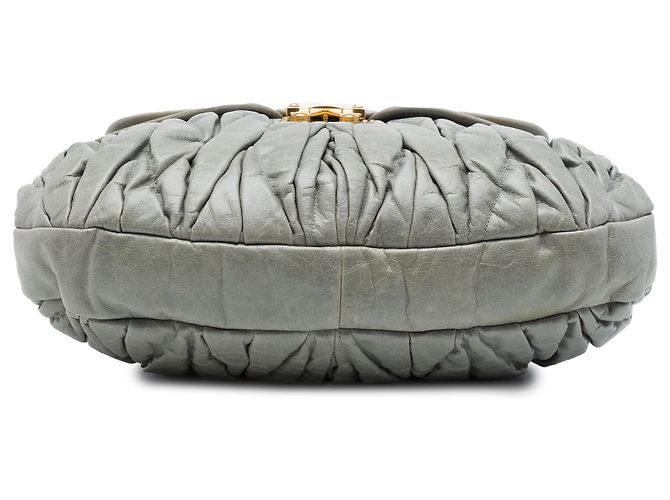 Miu Miu Gray Matelasse Nappa Coffer Satchel Marrom - vista 3