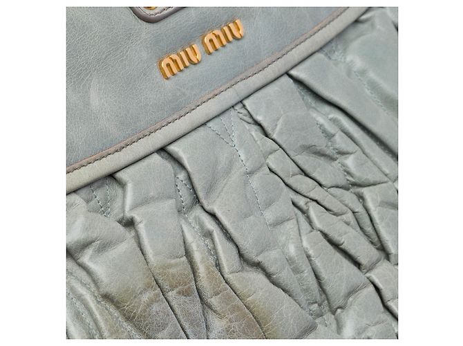 Miu Miu Gray Matelasse Nappa Coffer Satchel Marrom - vista 5