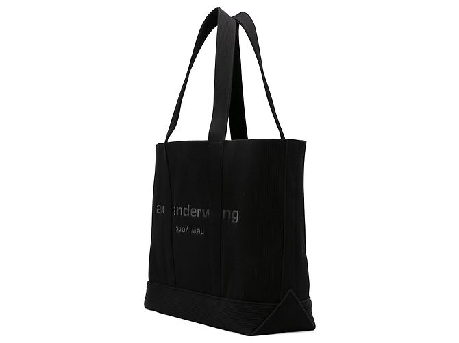 Alexander Wang Ryan Tote aus Rippstrick mit schwarzem geprägtem Logo - Ansicht 2