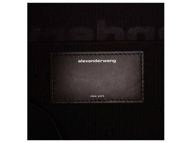 Alexander Wang Ryan Tote aus Rippstrick mit schwarzem geprägtem Logo - Ansicht 5
