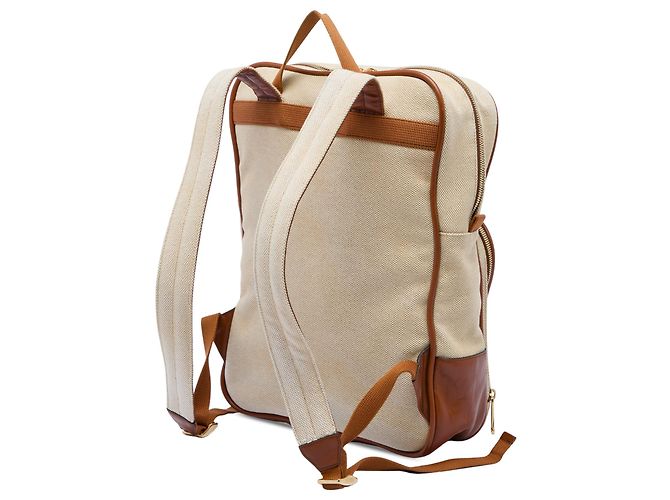 Gucci Rucksack aus beigem Canvas mit Web-Streifen - Ansicht 2