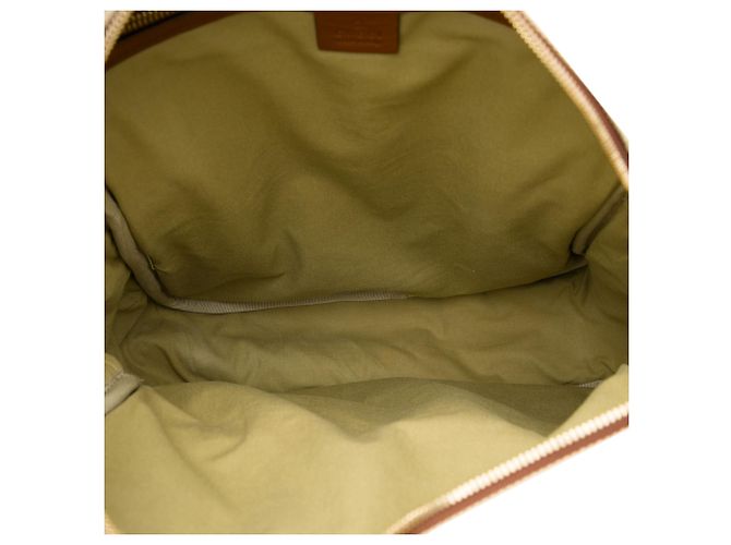 Gucci Rucksack aus beigem Canvas mit Web-Streifen - Ansicht 4