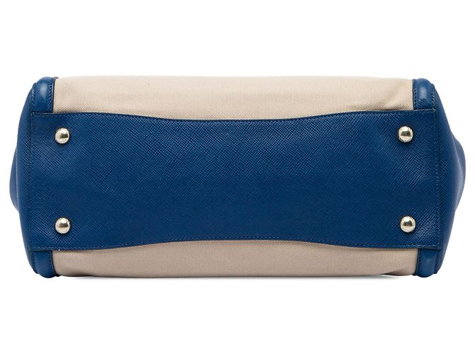 Prada Canapa Satchel mit beige Saffiano-Lederbesatz - Ansicht 3