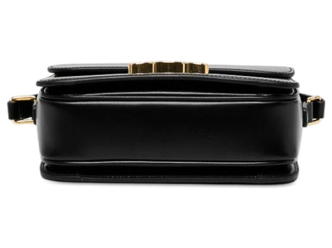 Céline Celine Black Teen Shiny Calfskin Triomphe Crossbody Nero - vista 3