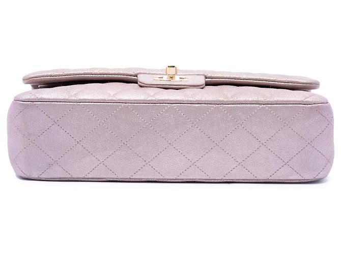 Chanel Pink Medium Classic Iridescent Lambskin Double Flap Rosa - vista 3