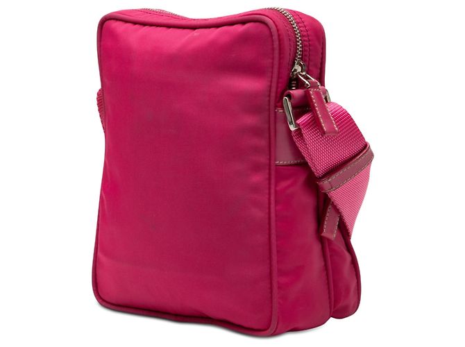 Prada Sac Crossbody en Tessuto Rose avec Fermeture Éclair - vue 2