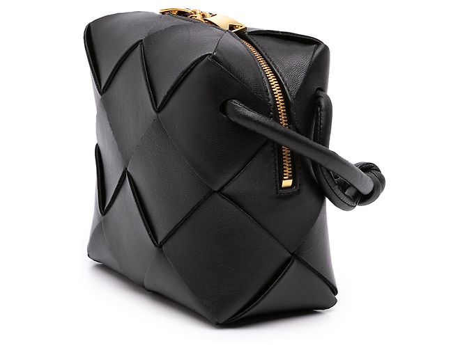 Bottega Veneta Mini Borsa a tracolla Intreccio Cassette in nappa nera Nero - vista 2