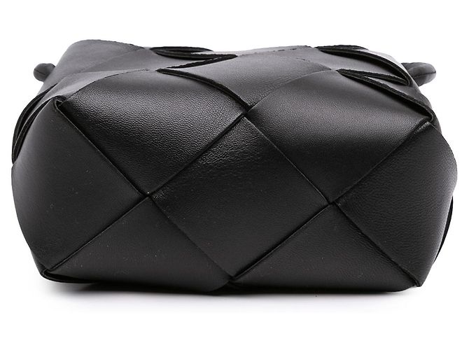 Bottega Veneta Mini Borsa a tracolla Intreccio Cassette in nappa nera Nero - vista 3
