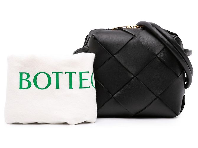 Bottega Veneta Mini Borsa a tracolla Intreccio Cassette in nappa nera Nero - vista 7