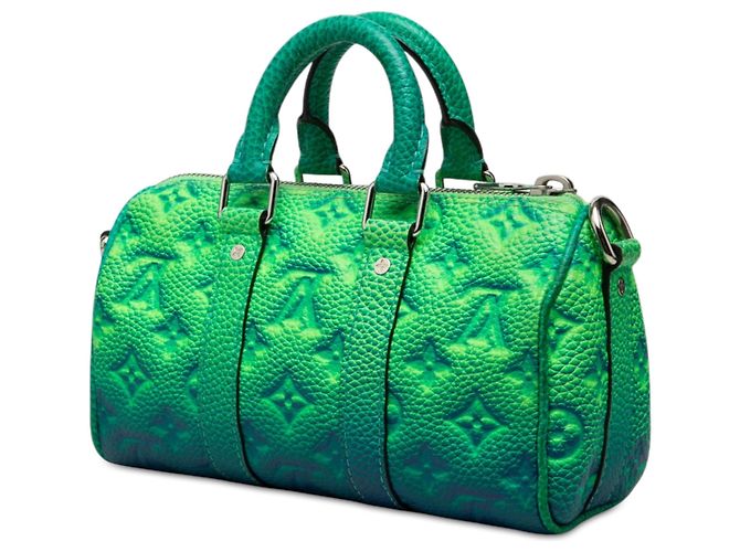 Louis Vuitton Green Monogram Taurillon Illusion Keepall XS Verde - vista 2